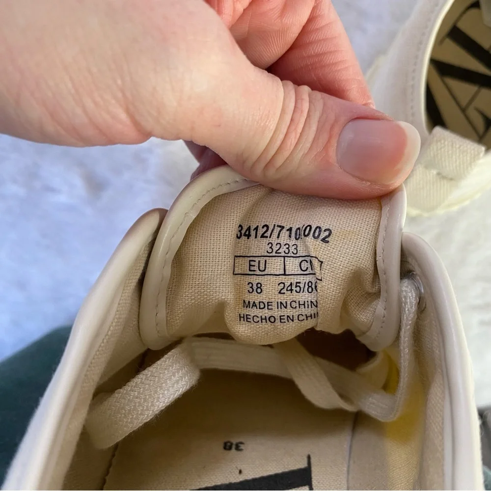 Zara Off White Canvas Aesthetic Sneakers - Picture 8 of 8